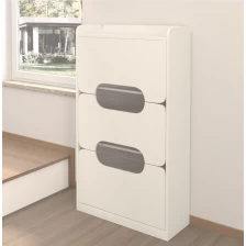 China White wooden three layers shoe storage cabinet with shoe rack Hersteller
