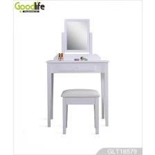 porcelana Wholesale home furniture makeup vanity table and mirror set with a stool GLT18579 fabricante