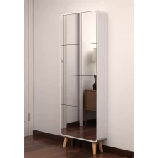 Chiny Wooden Mirror Shoe cabinet With 4 mirror door producent