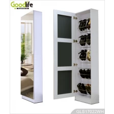 China Wooden Shoe Organizing Cabinet with Full Length Mirror GLS17022 manufacturer