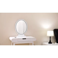 China Wooden Vanity Mirror Can Adjust Light Color and Brightness With Remote Control fabricante