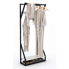 porcelana Wooden clothes rack with storage shelf fabricante