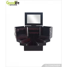 Chiny Drewniane pudełko na biżuterię i kosmetyk makijaż przechowywania GLD08056 producent