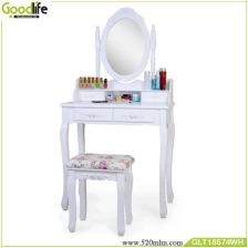 中国 Wooden dressing table sets ,solid wood stand for mirror and stool GLT18574 メーカー