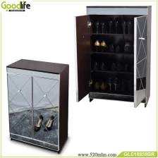 Cina Wooden shoe cabinet with mirror China Supplier produttore