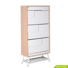 China Chinese manufacturer latest design high-end wooden shoe cabinet with three layers one drawer. manufacturer
