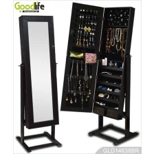 porcelana muebles ebay vendedor caliente de madera del gabinete joyas espejo con soporte GLD14638 fabricante