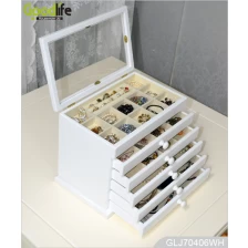 porcelana ebay venta caliente pintada de joyas de madera caja de la caja de joyería organizador GLJ70406 fabricante