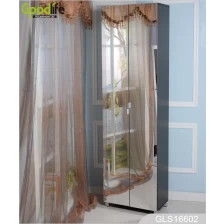 China high heels shoes rack with decorative glass with two doors GLS16602 manufacturer