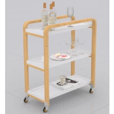 Chine movable wooden 3-tier shelf fabricant