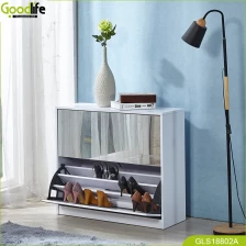 porcelana shoe wardobe  with  mirror and the inside cabinet with three layer storage shelf fabricante