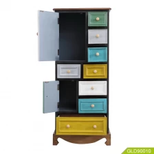 Chiny tall wooden cabinet with 8 drawers and 2 doors for storage in corner GLD90010 producent