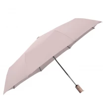 الصين 2020 Hot sale high quality custom pongee fabric 3fold umbrella promotional rain umbrella gray الصانع