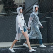 Chine Amazon Top Seller  Wholesale Clear Transparent Plastic PVC Handbag Women Raincoat Jacket Poncho Waterproof Rain coat fabricant