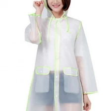 Chiny Amazon Top Seller  Wholesale Clear Transparent Plastic PVC Handbag Women Raincoat Jacket Poncho Waterproof green Rain coat producent