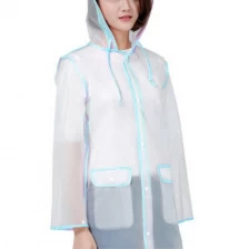 Chiny Amazon Top Seller  Wholesale Clear Transparent Plastic PVC Handbag Women Raincoat Jacket Poncho Waterproof blue  Rain coat producent