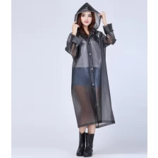 China Custom Logo Long Raincoat for Women Fashion EVA Waterproof Rain Poncho with Hood Drawstring manufacturer