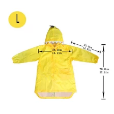 China Custom dinosaur design waterproof EVA yellow rain poncho coat for kids manufacturer