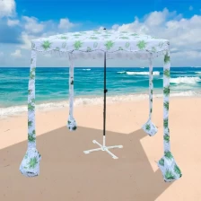 中国 Customized Design Wholesale Portable Square Windproof Custom Printed Pop Up Outdoor Beach Cabana 制造商