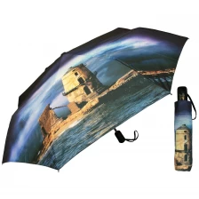 중국 디지털 인쇄 우산, 크기 21 인치 * 8k 라이트 하우스 미니 인쇄 제조업체