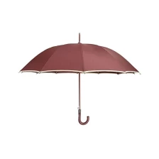 الصين مصنع J عصا مظلة التلقائي فتح Windproof غير نافذ للمطر مقبض مستقيم كبير 12 الأضلاع مظلة الغولف الصانع