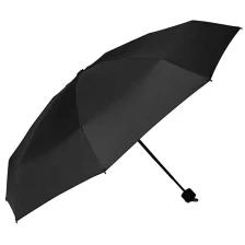 China Factory low MOQ black foldable umbrella 3 folds umbrella manual open manufacturer