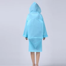 China Fashion EVA Men And Women Poncho Jacket With Hood Ladies Waterproof Long Translucent Raincoat Adults Outdoor blue  Rain Coat manufacturer