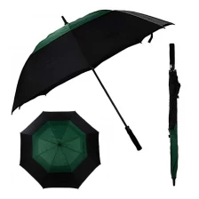 China Good item for advertising durable windproof double caonopy easy open golf umbrella manufacturer