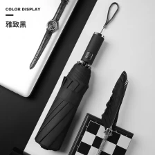 China High quality Custom auto open 3 folding umbrella with logo print for promotion fabrikant