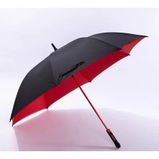 中国 LOTUS Stock Fiberglass Automatic Golf Double-layer Umbrella Oversize Straight Umbrella for Advertising Umbrella メーカー