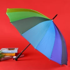 الصين Lotus 2022 Promotional 16K Rainbow Straight Automatic Stick Umbrella الصانع