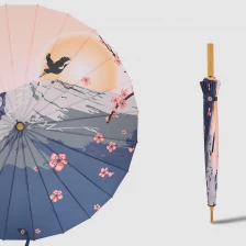 porcelana Manual Open Umbrella with Chinese Elements fabricante