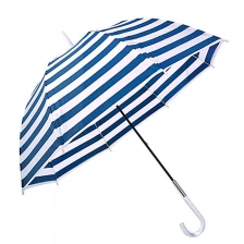 China New Fashion Black Korean Style Creativity Stripe Auto-open Long Handle Straight Umbrella manufacturer