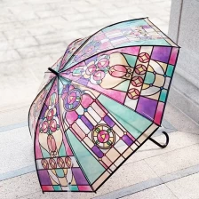 porcelana POE umbrella with Special Colorful Window Printing fabricante