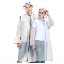 中国 Promotional Adult both sexes transparent raincoat durable polyethylene custom raincoat EVA rain wear 制造商