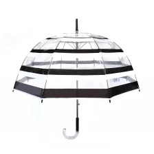 China Wholesale High End POE 19 Inch 8 Ribs Clear Auto Open Stick Bubble Umbrella manufacturer