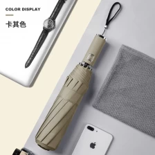 中国 Wholesale  High quality Custom auto open 3 folding umbrella with logo print for promotion OEM factory メーカー