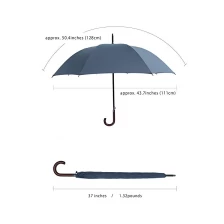 China Wholesale Promotional  J Hook Wooden Handle single layer straight Umbrella manufacturer