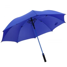 porcelana Wholesale Straight auto umbrella Logo Printed 8rib windproof straight umbrella blue fabricante