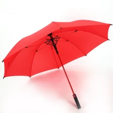 ประเทศจีน Wholesale Straight auto umbrella Logo Printed 8rib windproof straight umbrella red ผู้ผลิต