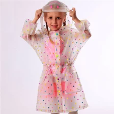 Китай Wholesale high quality new design Transparent Kids Safety Rainbow point Raincoat производителя