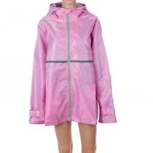 China Wholesale high quality waterproof colorful worker Manufacturer's Ladies Full Zip Hooded Rain Coat fabrikant