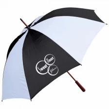 Китай Деревянный вал Рекламный логотип Продвижение Прямой зонтик производителя