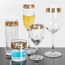 China 04 Gold Rimmed Wine Glasses Set manufacturer