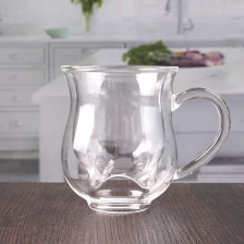China 8oz Doppelwand Milch Tasse Doppelwand Glaskrug mit Griff-Exporteure Hersteller