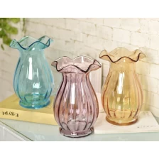 Китай Синие вазы для продажи прозрачных ваз художественные стеклянные вазы оптом производителя