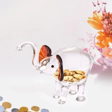 China China elephant shape glass saving bank and modeling novel piggy bank suppliers manufacturer