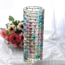 China Continental color straight electroplated glass vase wholesale manufacturer