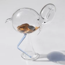 China Crane vorm glas besparing bank en glas spaarpot kleine glazen potten glazen potten groothandel fabrikant