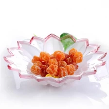الصين الإبداعية الأزياء البوق طبق فاكهة لوتس الزجاج والفواكه الزجاج لوحة بالجملة الصانع